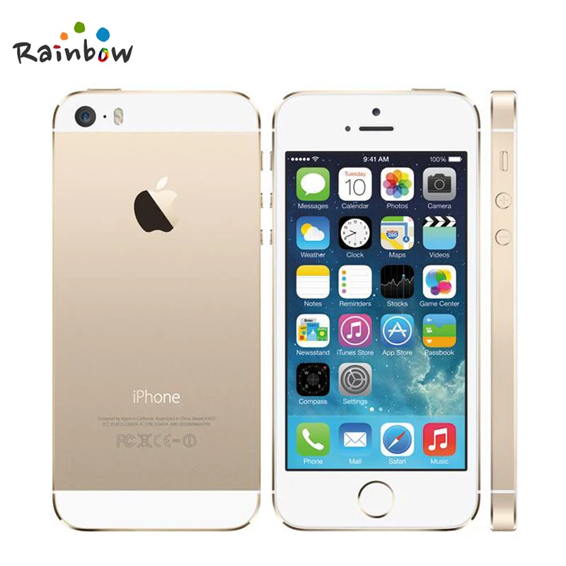 Original Unlocked Apple iPhone 5s 16GB / 32GB ROM 8MP camera 1136x640 pixel WIFI GPS Bluetooth Cell phone Multi Language