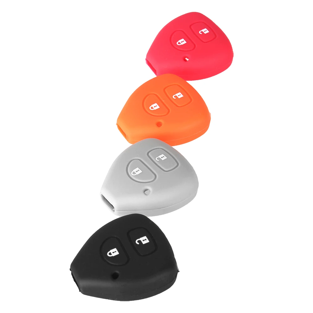 Dandkey 2 Buttons Silicone Key Case Shell Cover For TOYOTA Corolla Hilux Vitz Rav4 Aqua Camry Car-styling