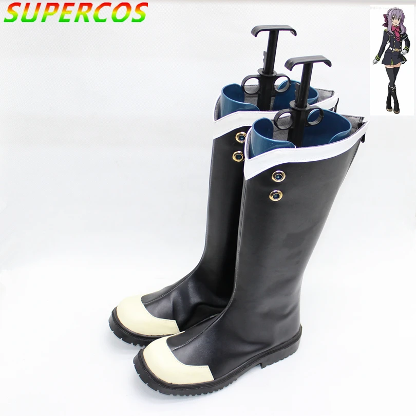 Gratis Verzending! Seraph van de End Hyakuya Yuichiro (Hiiragi Shinoa) Cosplay Schoenen Laarzen Professionele Handgemaakte!