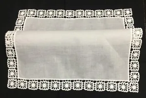 Set of 12 Fashion Ladies Handkerchiefs White Cotton Wedding Bridal Handkerchief Vintage Embroidered Lace Hankie Hanky 12x12-inch