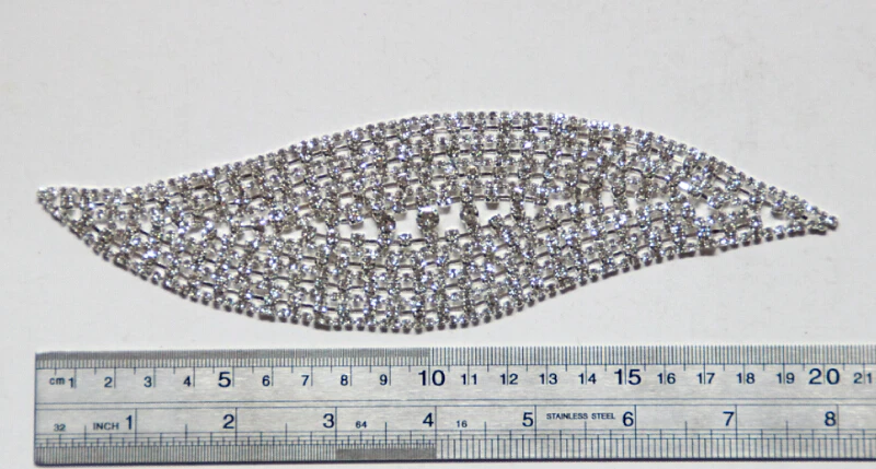 Free Shipping High Quality 5pcs/lot 8''x2.2'' Crystal Rhinestone Applique for Wedding Gown Bridal Sash  Evening Wear LSAP016