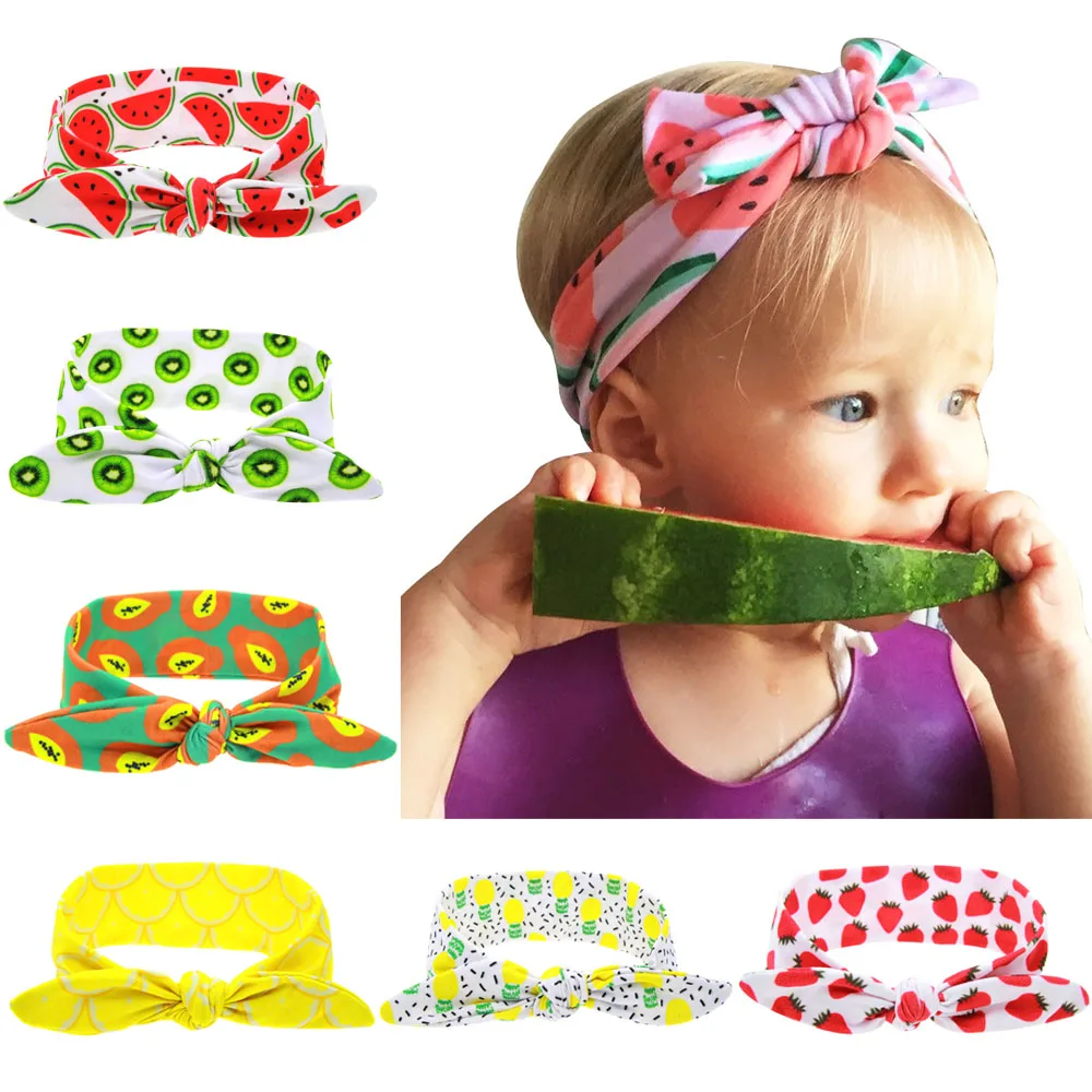 

12pcs Headwear Girl Fruit Hair Band Watermelon Knot Baby Headband Newborn Infant Hair Accessories Children Elastic HairBands