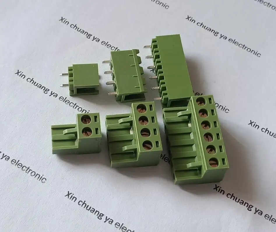 KF2EDGK 5.08mm 2P 3P 4P 5P 6P 7P 8P 9P 10P 12P connectors set: socket + plug staight needle binding post plug-in terminal Blocks