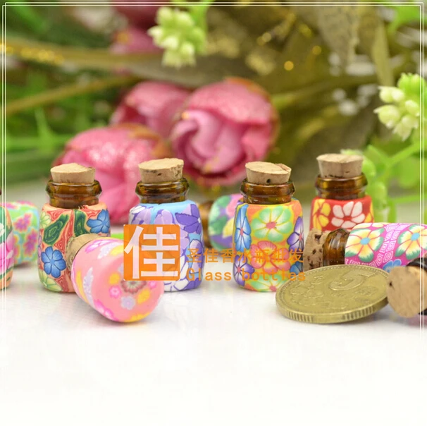 

Capacity 0.8ml 50pcs/lot Soft ceramic cork oil bottles, dispensing oil glass perfume bottles fragrance bottles