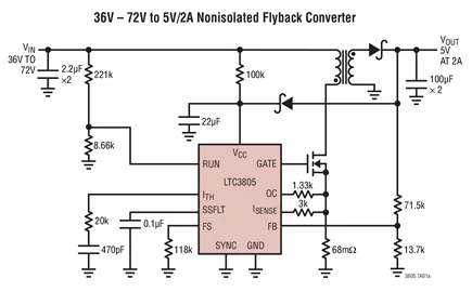LTC3805 LTC3805EDD LTC3805IDD - Adjustable Frequency Current Mode Flyback DC/DC Controller