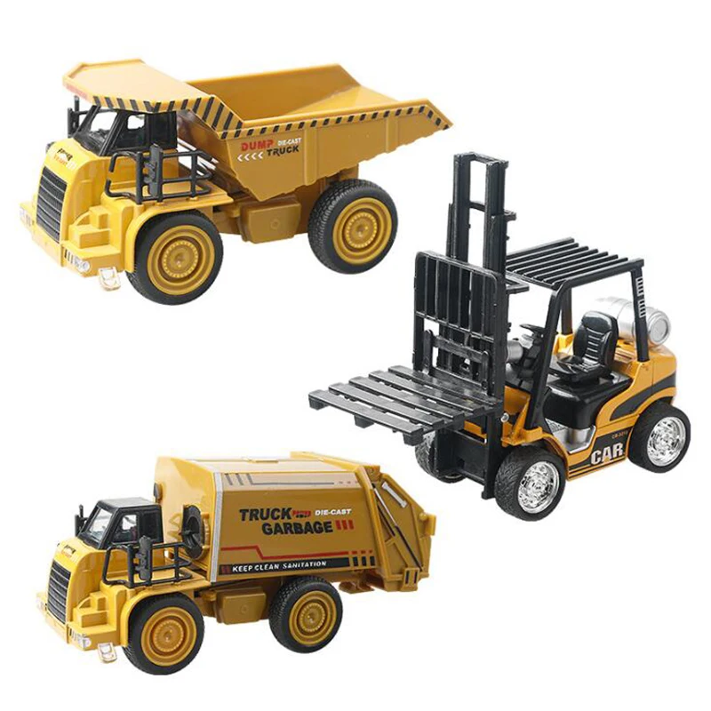 

1/24 Scale 14CM Fork Lift Truck Engineering Construstion Car Diecast Alloy Model Toys Collections Toy Gifts for Children Kids