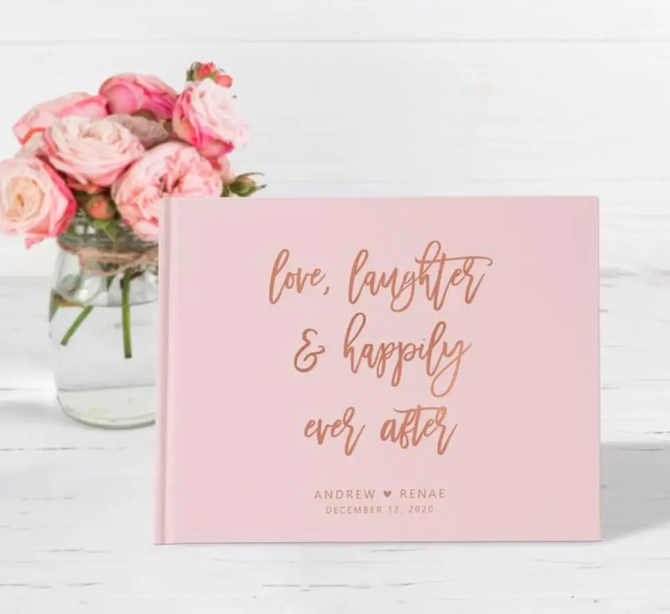 

Customize Love Laughter and Happily Ever After Wedding Guest Books, rustic wedding journals, Instant Photo ablums guestbook