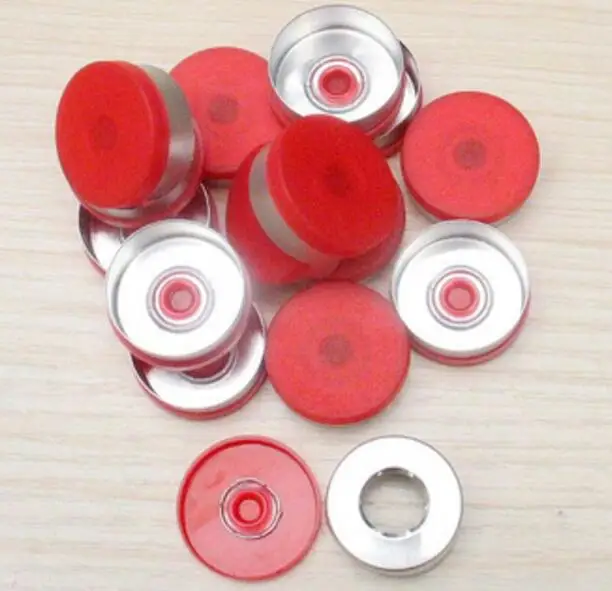 200pcs/lot 20mm Red Aluminum-plastic pharmaceutical Cap Cover Glass vial bottle top sealed pharmaceutical Caps Easy Tearing