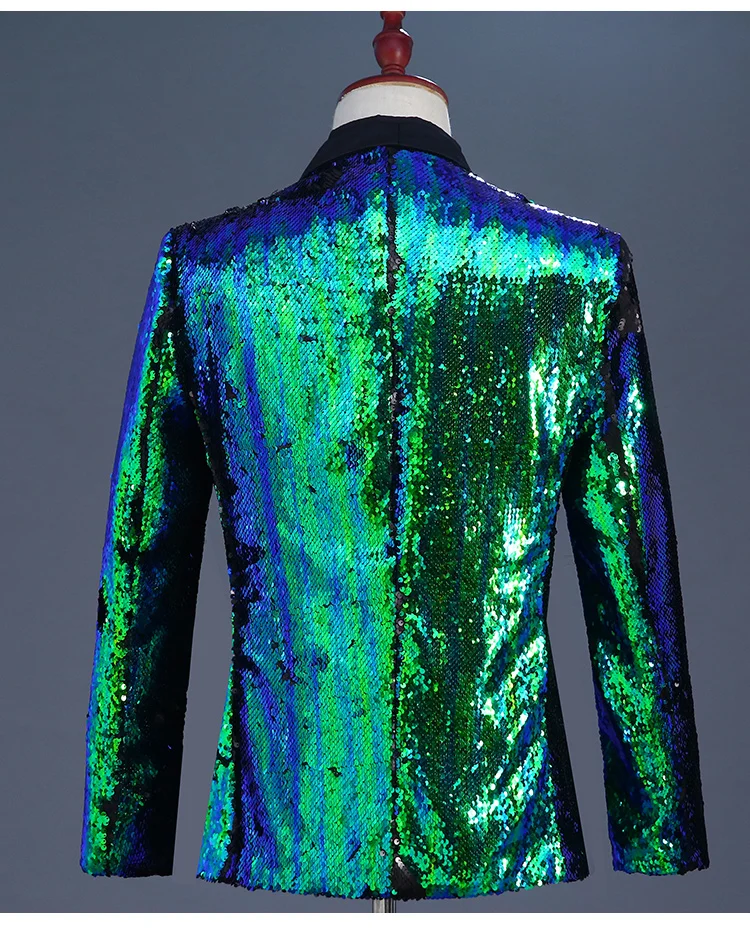 luxury shining mens full sequined sewing stage performance/dance/bar stuido tuxedo jacket ,only jacket