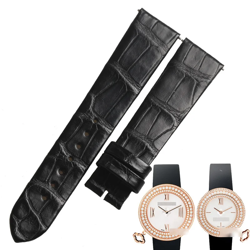 

WENTULA watchanbands for VCAClover 93500/93600 alligator skin /crocodile grain woman watch band Genuine Leather