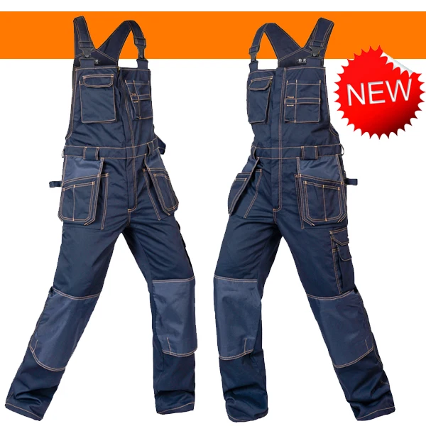 Bauskydd Men's cargo pocket work overall workwear Bib Overalls twill multi pocket working mechanic overalls