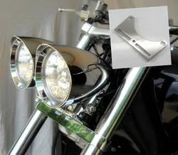 Chromowany dolny podwójny wspornik reflektora Adapter do Harley Honda Kawasaki Suzuki FL Yamaha Cruiser Chopper touring sport