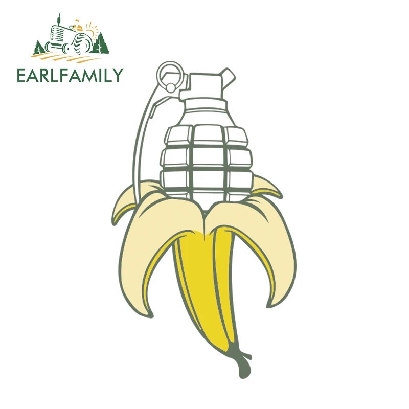 EARLFAMILY 13cm x 7.6cm Funny Banana Bomb Decal Vinyl DIY Car Sticker Rear Windshield Car Decoration Bananabomb Car Styling