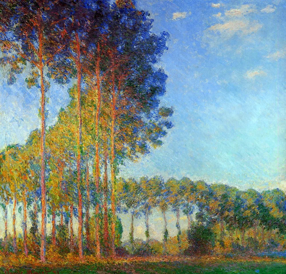 

100% handmade landscape oil painting reproduction on linen canvas,poplars-on-the-banks-of-the-river-epte-seen-from-the-marsh-189