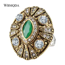 Unique Trendy Resin Rings For Women Vintage Crystal Ring Party Accessories Indian Jewelry 2018 Free Shipping