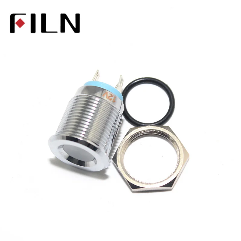 FILN FL1M-16FJ-2 12V 24V 220v 빨간색 파란색 녹색 led 금속 표시기 16mm 파일럿 신호 조명 램프