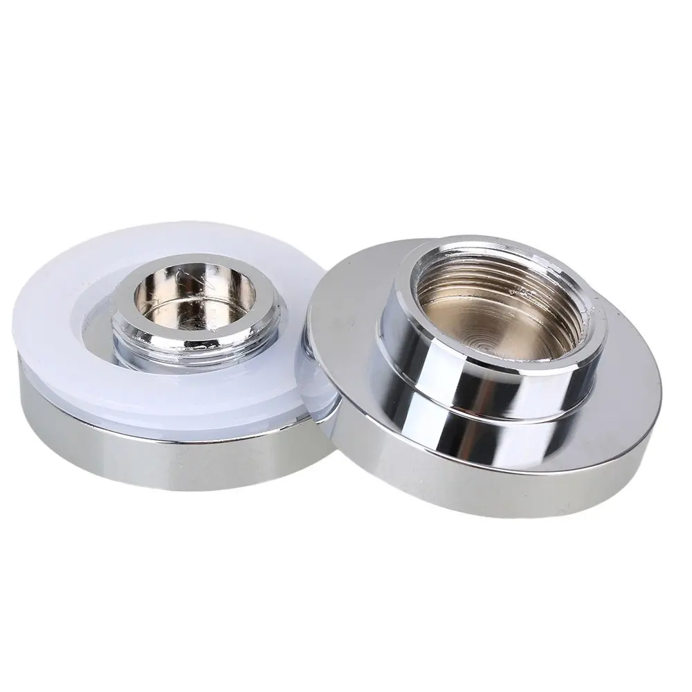 Exquisite Flat Round Zinc Alloy Shower Bath Door Handle Glass Door Silver Knob Double Side