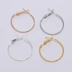 10Pcs/Lot 30 40 50 60 70mm Gold Round Big Hoop Earrings Accessories Exaggerated Hoop Ear For DIY Jewelry Making Finding