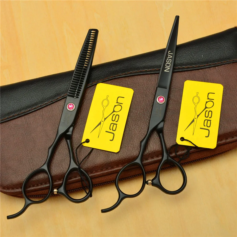 329# Left Hand 6.0'' Brand Jason Hairdressing Scissors JP 440C Cutting Scissors Thinning Shears Professional Human Hair Scissors