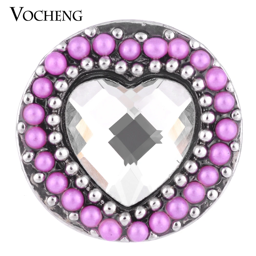 Vocheng Ginger Snap Jewelry 18mm True Love Filled Round Bead 3 Colors Heart Vn-1113