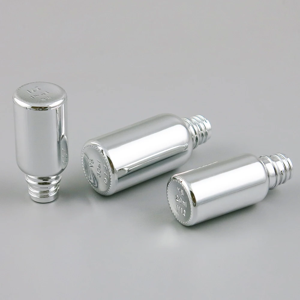 10 x 5ml 10ml 20ml 30ml 50ml 100ml Essential Oil Silver Plating Glass Bottle With Plastic Cap for Liquid Reagent Pipette Lock