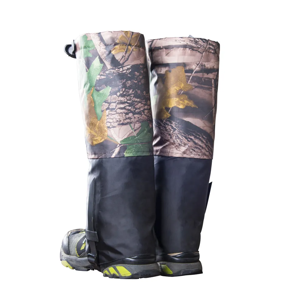 Outdoor 1 Pair Camouflage Wear-resistant Waterproof Hiking Climbing Hunting Snow Legging Cover Boot Gaiters With Adhesive