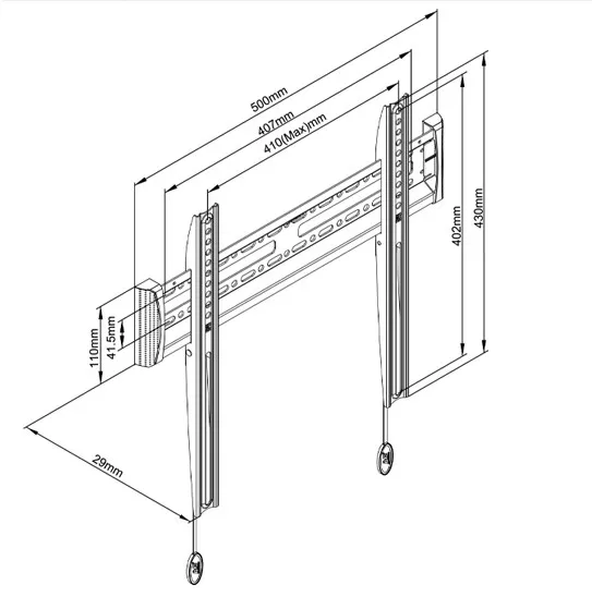 NB C2-F Universal 32"-47" Flat Panel LCD LED TV Wall Mount Fixed TV Rack With Lock & Unlock Device