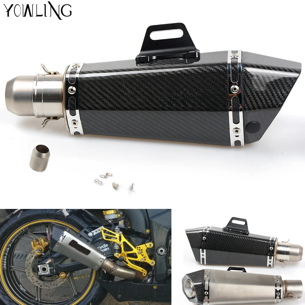 

Universal Motorcycle Real carbon fiber exhaust Muffler pipe For Honda CBR 600 F2 F3 F4 F4I 1991-2007 CB600 Hornet 1998-2006