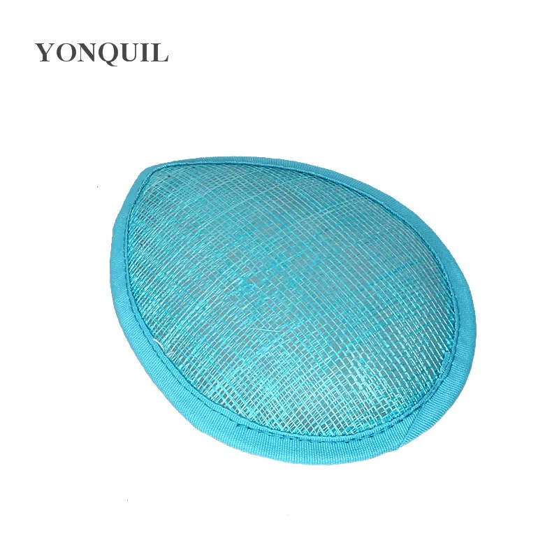 Turquoise 13CM Teardrop Sinamay Fascinator Base DIY Derby Millinery Base Cocktail Hats Material Party Hair Accessories 17 Colors