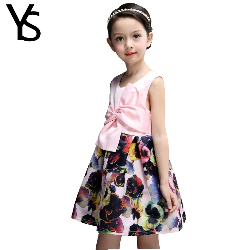 

High Quality Baby Girls Dress Princess Tank Dress For Toddler Kids Children Spring Summer Fall Bowknot Vestido 0673