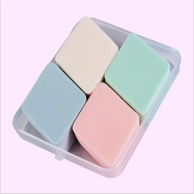 4 stuks kleurrijke Soft Make puff Blender Gezicht Spons Flawless Smooth Powder Puff make up tool verpakt in doos YL020