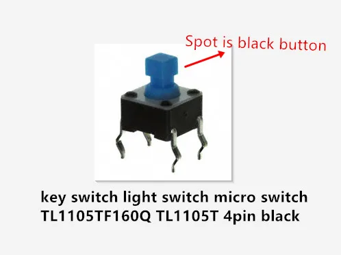 Original nuevo 100% Interruptor táctil interruptor de luz micro interruptor TL1105TF160Q TL1105T 4 pines 2,4mm negro amarillo