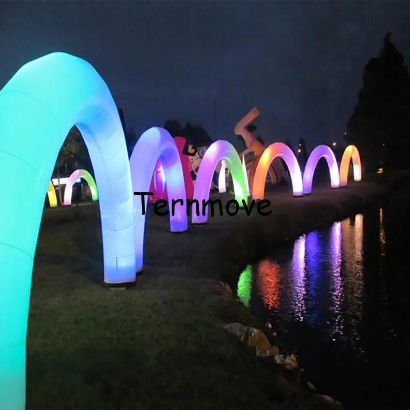 8mW Beautiful LED Decoration Inflatable Lighting Arch with LED Light for advertising, inflatable arch for sports running race