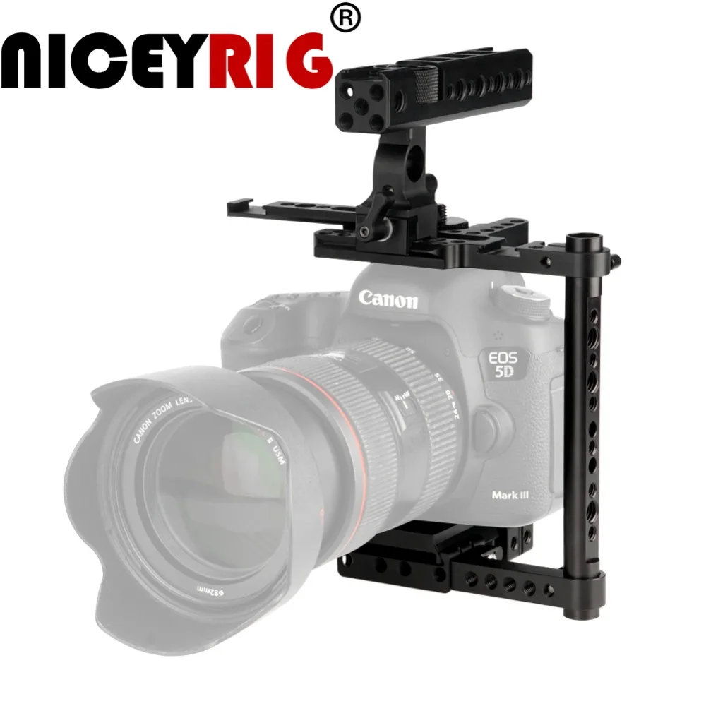 

NICEYRIG Quick Release Camera Cage DSLR Camera Stabilizer for Canon 5D IV for Nikon D850 for Sony A7 III for Matsushita GH5s GH5