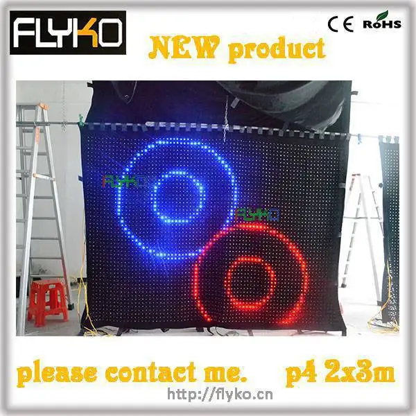 LED light effect video Curtain stage decoration full color curtain with PC controller