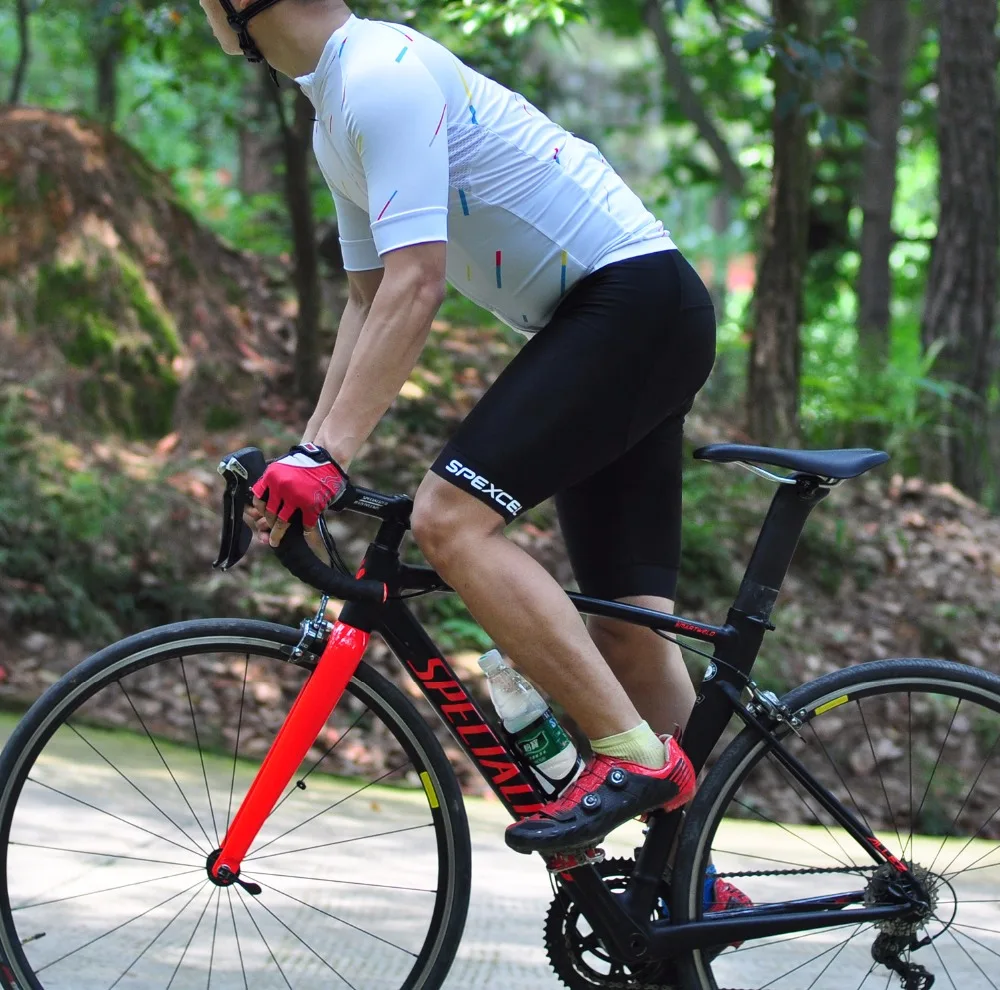 SPEXCEL hohe qualität klassische bib shorts rennen fahrrad boden Ropa Ciclismo bike hosen 4D gel pad Italien Silicon greifer zu bein