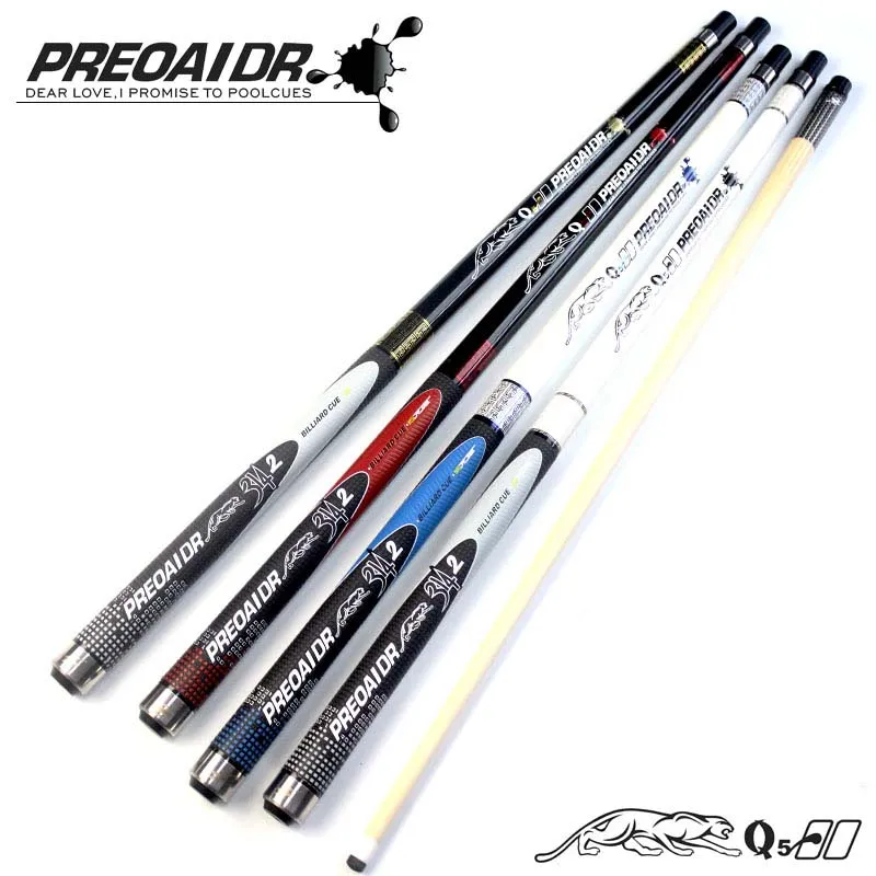 PREOAIDR-Bâton de queues de billard avec étui, 4 options de couleurs, pointe de 11.5mm et 13mm, nouveauté 2018