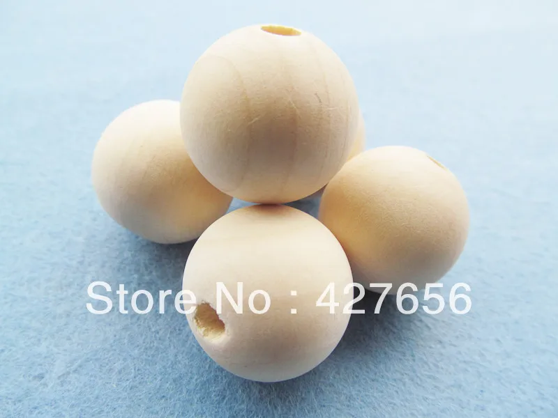 12pcs Good Quality 22mm Unfinished Round Ball Natural Wood Spacer Beads Charm Finding, DIY Accessory Jewelry Making