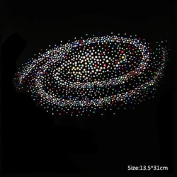 1pcs Colorful universe star Hot Fix Rhinestones motif crystal pearl rhinestone Heat Transfer design iron on for T shirt clothing