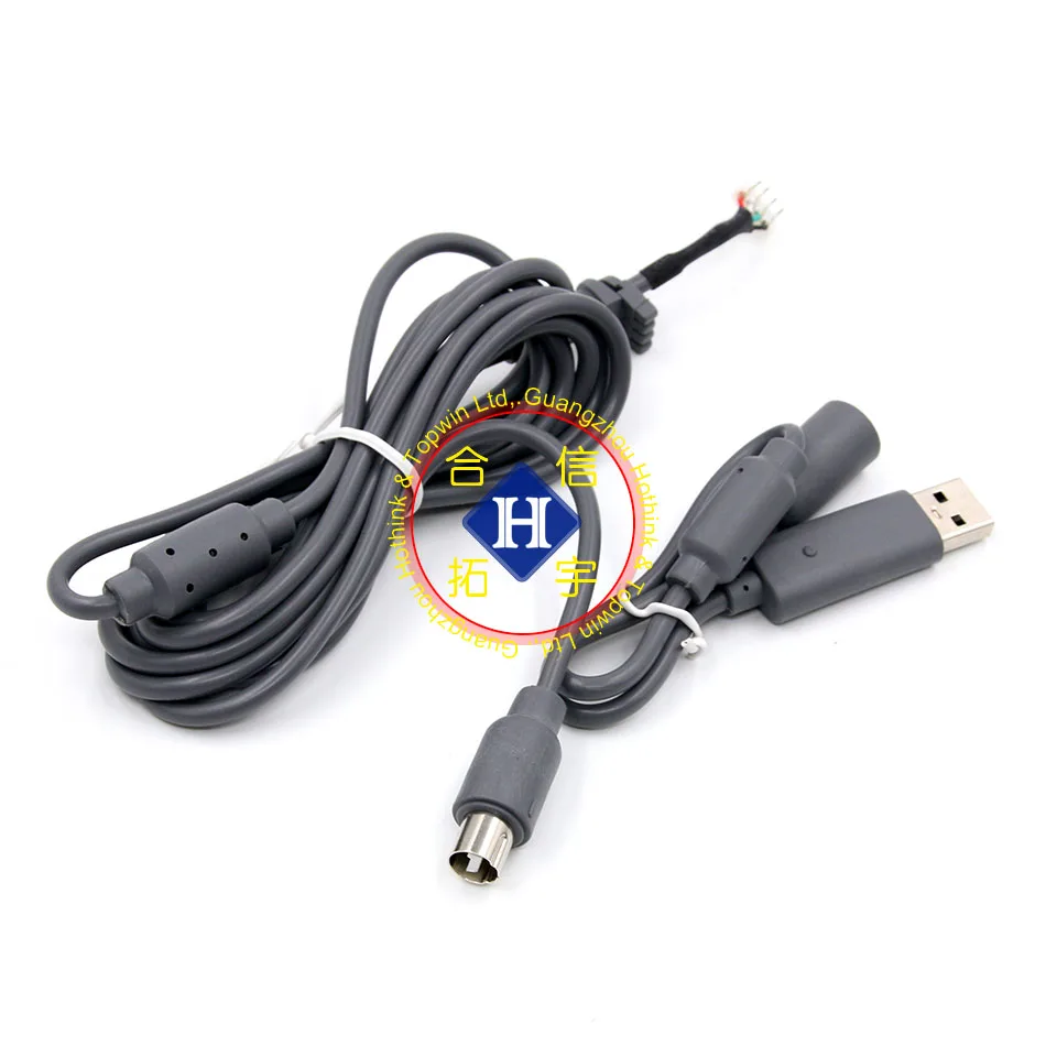 Homind cabo usb de 1.8m, cabo preto/cinza para controle de xbox 360/xbox 360 slim com fio para reparo