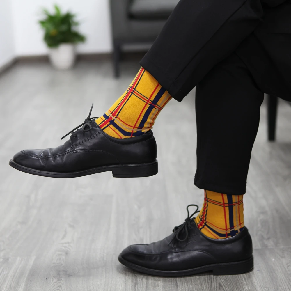 Match-Up Casual Mens Socks With The Final Design Funny Socks Gradient Fashion Designer Style Cotton (5 pairs / lot )