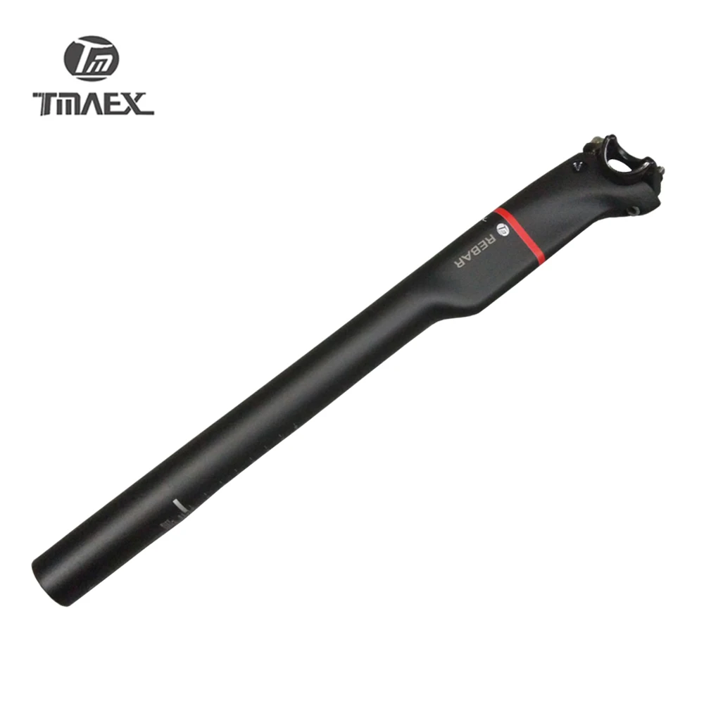 TMAEX- Carbon Seatpost for Mountain Bicycle, Road Bike, Breaking Wind, 350mm, 400mm, Black Matte, MTB Parts, 230g