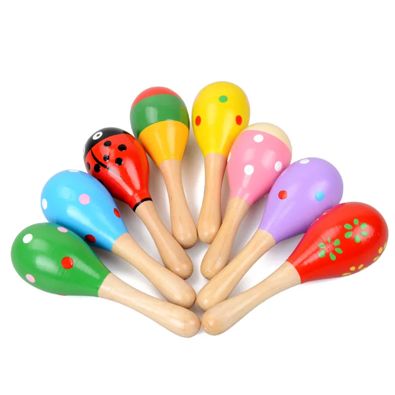 High Quality Mini Wooden Ball Children Toys Percussion Musical Instruments Sand Hammer Levert Toy Musical Instrument