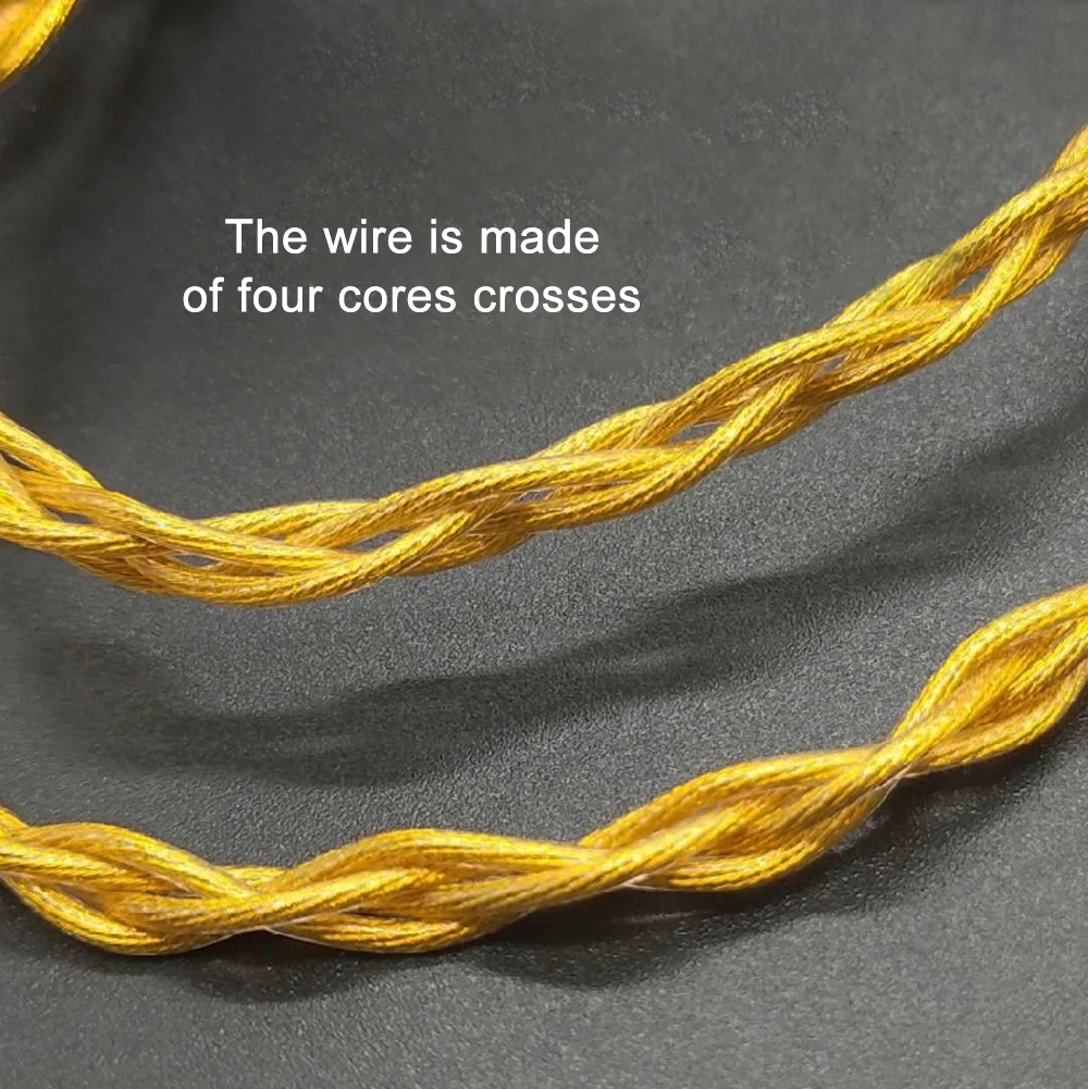 OKCSC MMCX كابل 8 النوى واحد الكريستال النحاس الذهب مطلي تحديث كابل 2Pin موصل 2.5/3.5/4.4 مللي متر متوازن المكونات ل SE215