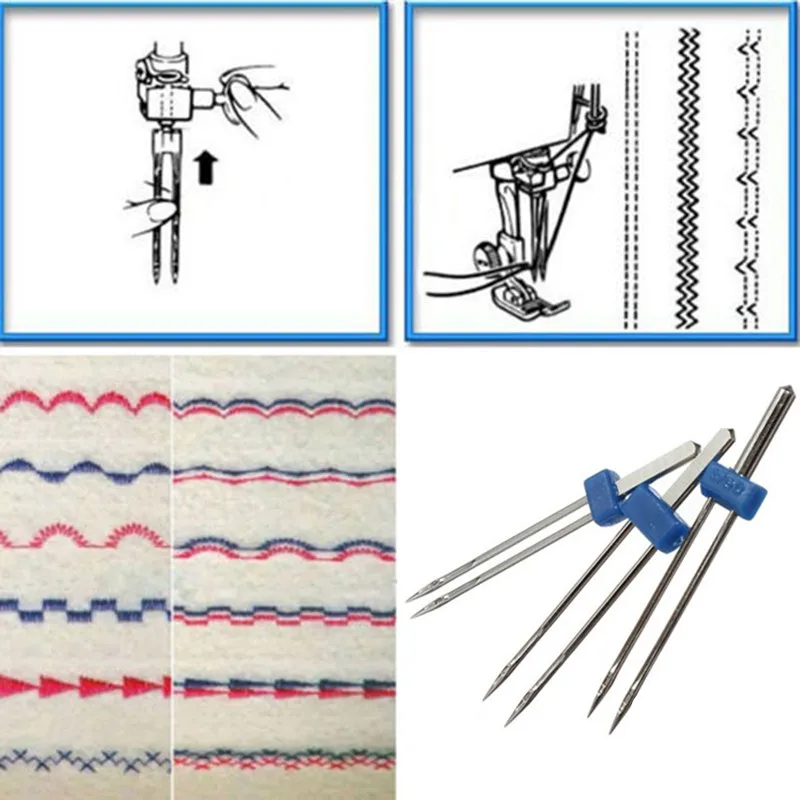 Hot sell Sewing Accessories Double Needle Size 2.0/90, 3.0/90, 4.0/90 Sewing Machine Needles Pins