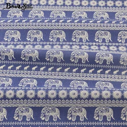 Booksew tessili per la casa thailandia stile elefante Design lino in cotone tessuto blu scuro tessuto per cucire per borsa tovaglia cuscino per tende