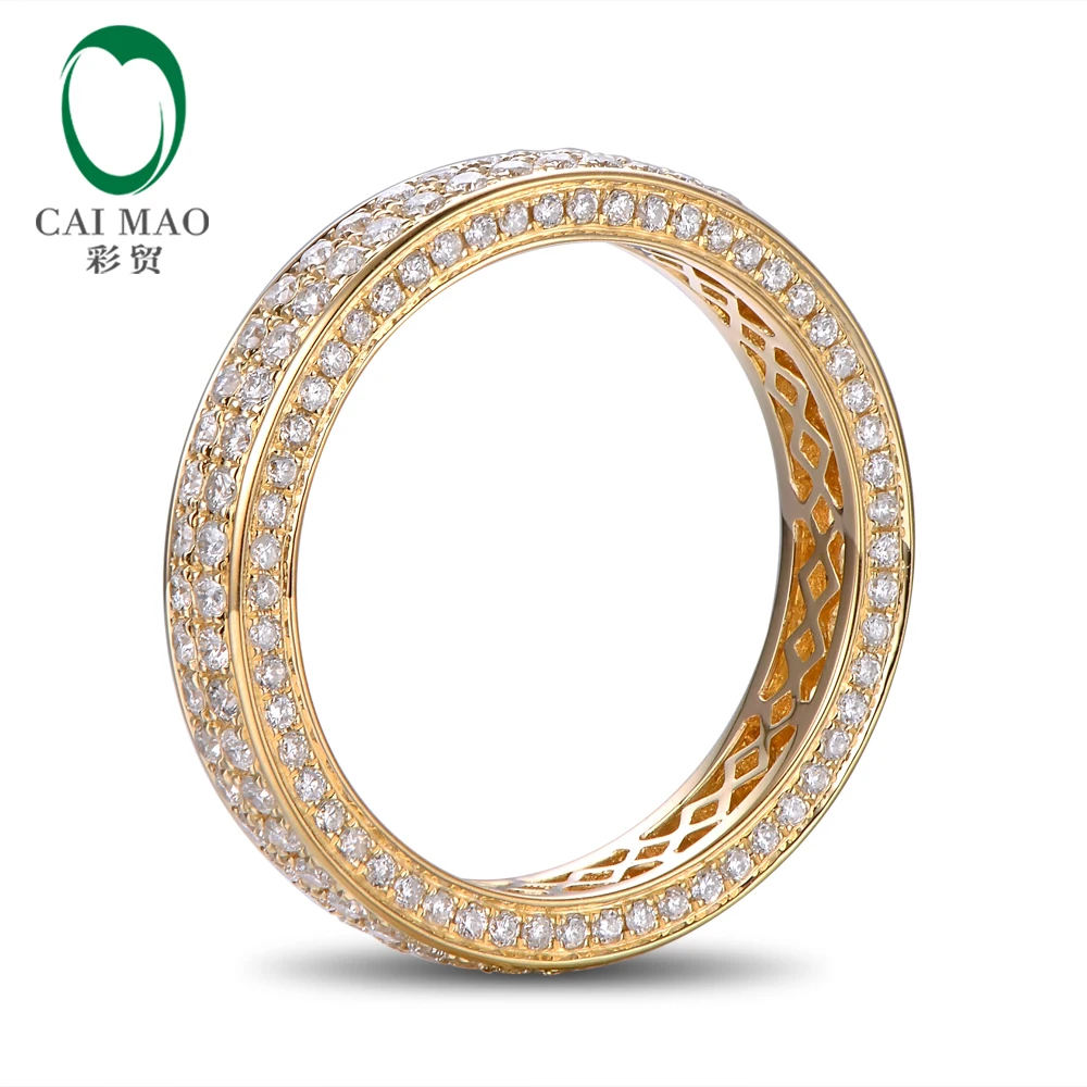 Caimao Full Eternity 14KT/585 Yellow Gold 1.12 ct Pave H SI Diamond Engagement Wedding Band