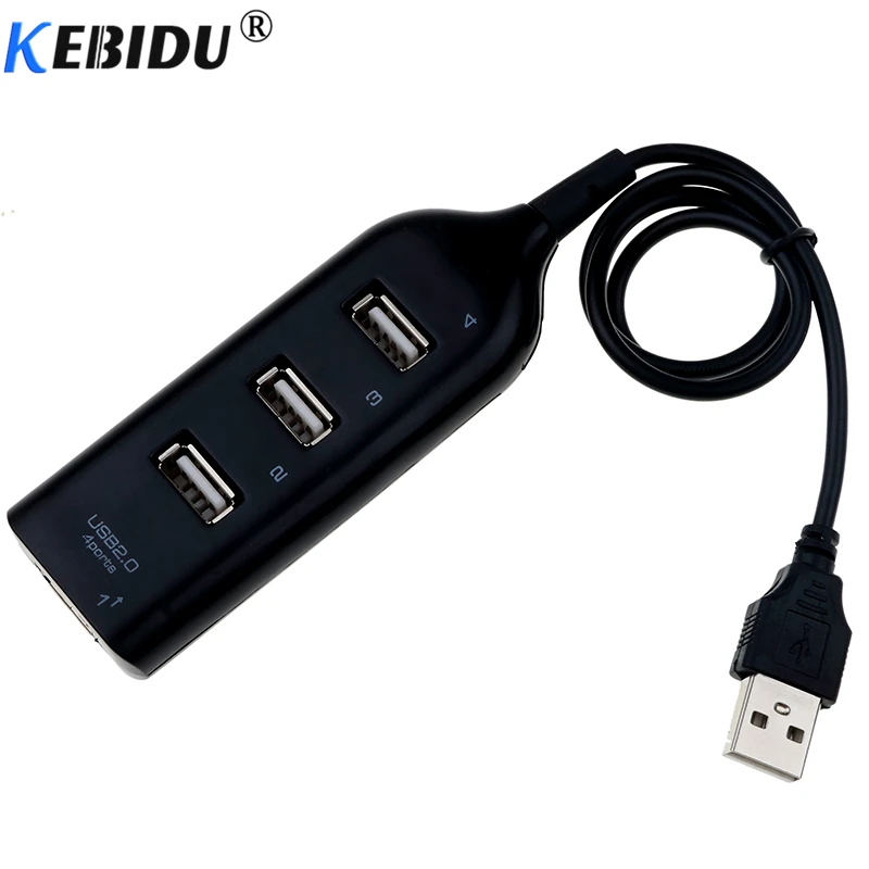 kebidu High Speed 4 Ports 2.0 USB HUB splitter Adapter Mini For Laptop PC Notebook Receiver Computer Peripherals Accessories