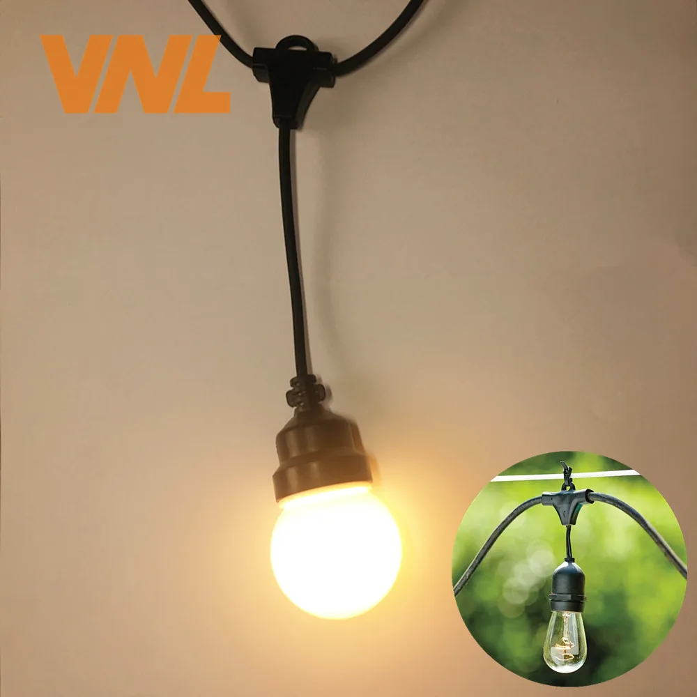 Imagem -03 - Vnl Ip65 Leitoso Globo Droop G50 Led Luz String Lâmpada Conectável Comercial ao ar Livre Luzes da Corda para o Casamento Guirlanda de Natal