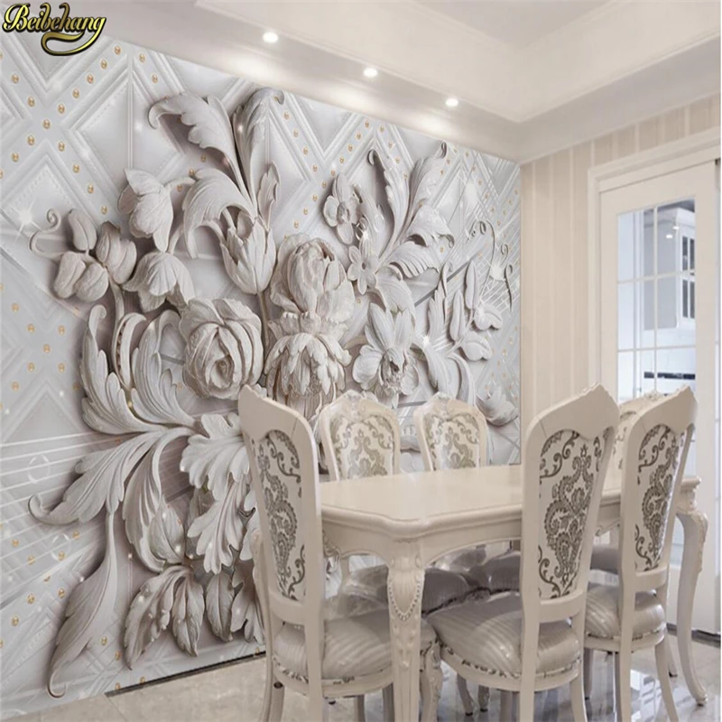 

beibehang Customized photo wallpaper murals aesthetic European-style embossed bedroom restaurant background papel de parede